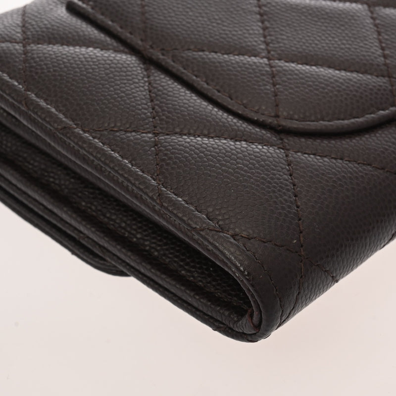 CHANEL シャネル マトラッセ クラシックフラップ ウォレット パープル系 AP0241 レディース キャビアスキン 長財布 Aランク 中古 銀蔵