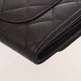 CHANEL シャネル マトラッセ クラシックフラップ ウォレット パープル系 AP0241 レディース キャビアスキン 長財布 Aランク 中古 銀蔵