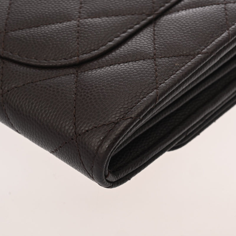 CHANEL シャネル マトラッセ クラシックフラップ ウォレット パープル系 AP0241 レディース キャビアスキン 長財布 Aランク 中古 銀蔵