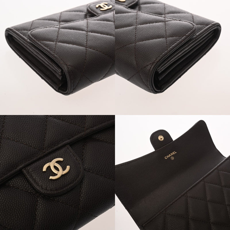 CHANEL シャネル マトラッセ クラシックフラップ ウォレット パープル系 AP0241 レディース キャビアスキン 長財布 Aランク 中古 銀蔵