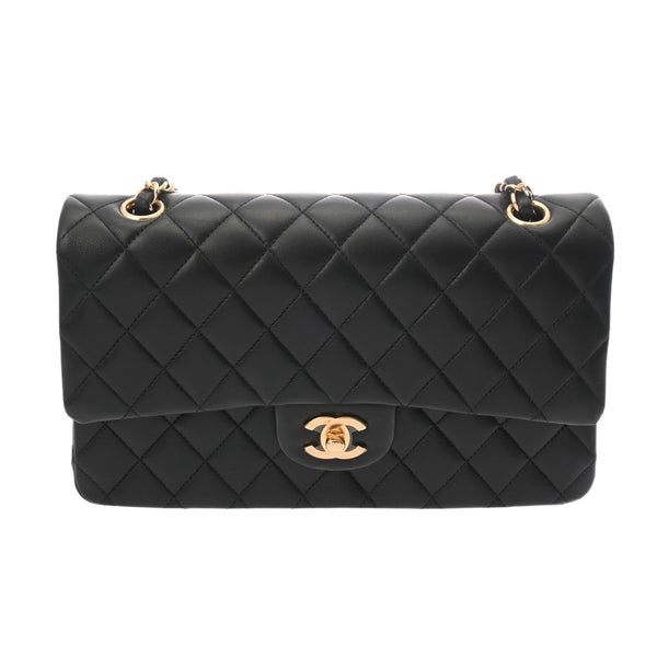 シャネル チェーンショルダー 25cm Wフラップ 42976 ブラック