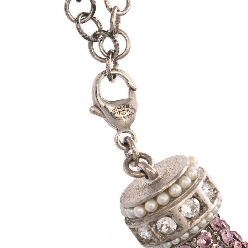 CHANEL シャネル ネックレス ラインストーン 17年モデル　 ピンク レディース ラインストーン チョーカー Aランク 中古 銀蔵