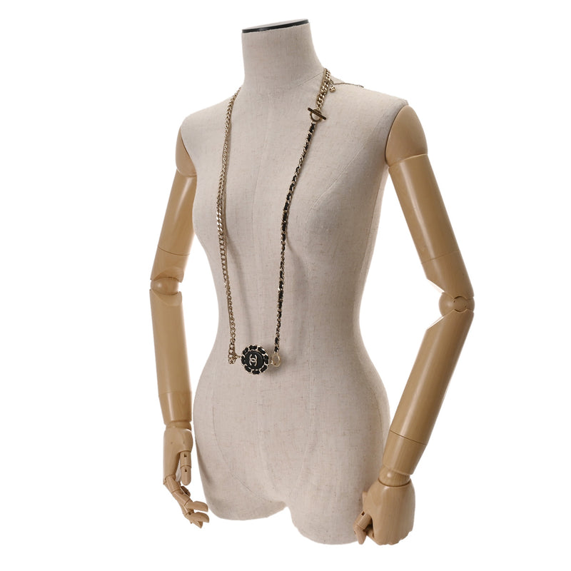 CHANEL シャネル ココマーク ロングネックレス 16年モデル ブラック レディース GP ネックレス Aランク 中古 銀蔵