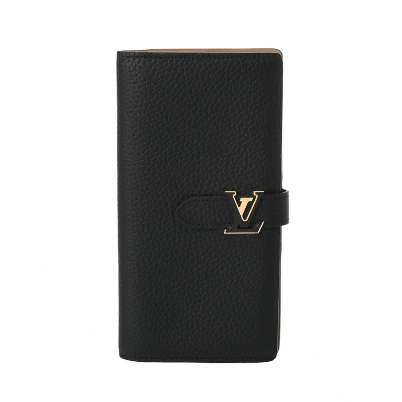 LOUIS VUITTON ルイヴィトン LV ヴェルティカル ウォレット ノワール M81330 レディース トリヨンレザー 二つ折り財布 ABランク 中古 銀蔵