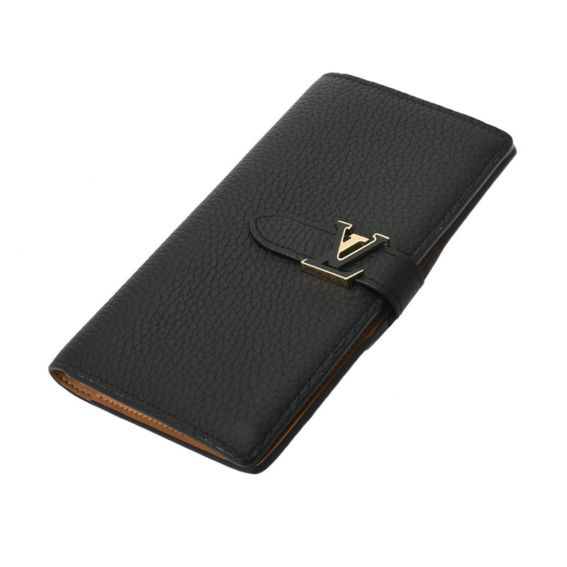 LOUIS VUITTON ルイヴィトン LV ヴェルティカル ウォレット ノワール M81330 レディース トリヨンレザー 二つ折り財布 ABランク 中古 銀蔵