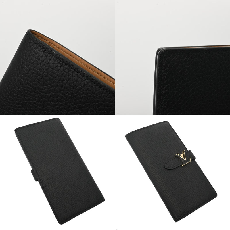 LOUIS VUITTON ルイヴィトン LV ヴェルティカル ウォレット ノワール M81330 レディース トリヨンレザー 二つ折り財布 ABランク 中古 銀蔵