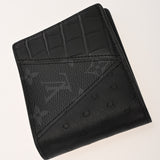 LOUIS VUITTON ルイヴィトン ポルトフォイユ ミュルティプル 黒/グレー N96276 メンズ オーストリッチ クロコダイル モノグラムエクリプス 二つ折り財布 未使用 銀蔵