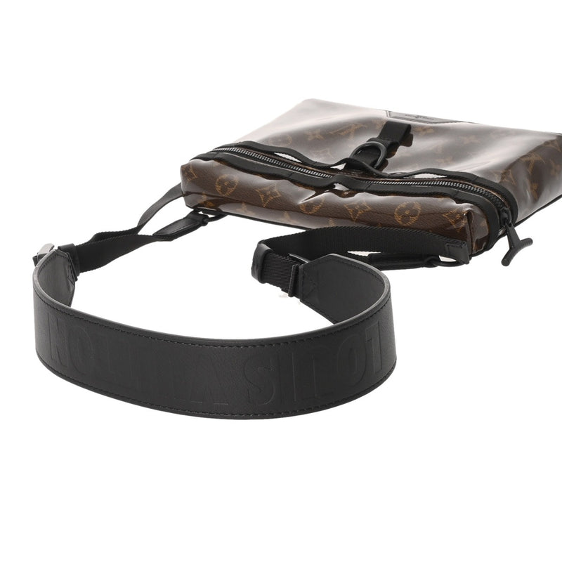 LOUIS VUITTON ルイヴィトン モノグラム グレーズ メッセンジャーPM ブラウン M43895 メンズ PVCコーティングキャンバス レザー ショルダーバッグ 未使用 銀蔵