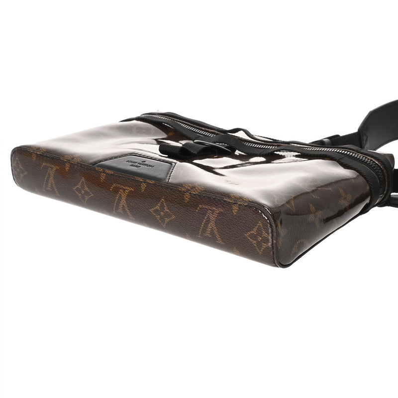 LOUIS VUITTON ルイヴィトン モノグラム グレーズ メッセンジャーPM ブラウン M43895 メンズ PVCコーティングキャンバス レザー ショルダーバッグ 未使用 銀蔵