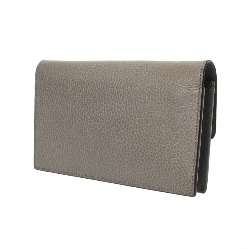 GUCCI グッチ インターロッキングG チェーンウォレット グレー 510314 レディース レザー チェーンウォレット Bランク 中古 銀蔵