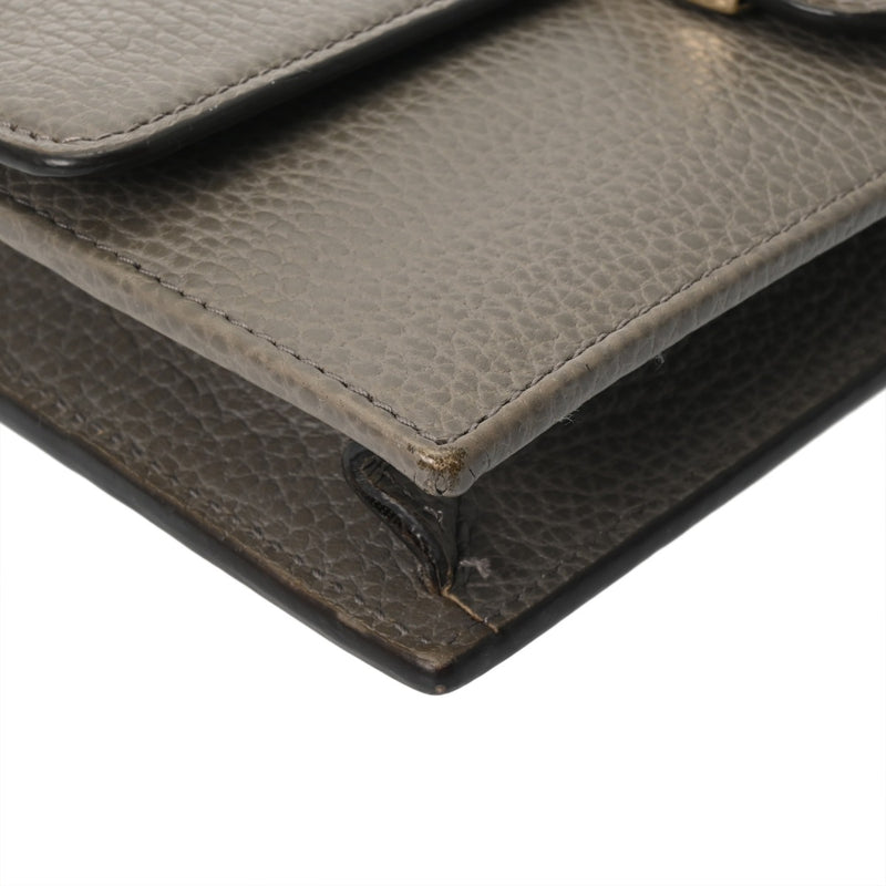 GUCCI グッチ インターロッキングG チェーンウォレット グレー 510314 レディース レザー チェーンウォレット Bランク 中古 銀蔵