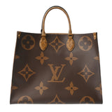 LOUIS VUITTON ルイヴィトン モノグラムジャイアント オンザゴー GM 2WAYトート ブラウン M44576 ユニセックス モノグラムキャンバス ハンドバッグ ABランク 中古 銀蔵
