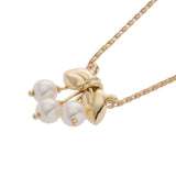 VAN CLEEF & ARPELS ヴァンクリーフ＆アーペル リボンモチーフ 3P パール　　 レディース K18イエローゴールド YG ネックレス Aランク 中古 銀蔵