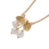 VAN CLEEF & ARPELS ヴァンクリーフ＆アーペル リボンモチーフ 3P パール　　 レディース K18イエローゴールド YG ネックレス Aランク 中古 銀蔵