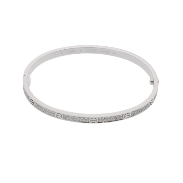 CARTIER カルティエ ラブブレスレット #17 フルパヴェダイヤ レディース K18ホワイトゴールド WG ブレスレット Aランク 中古 銀蔵