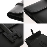 HERMES エルメス ジジェ デュオ ブラック D刻印(2019年頃) レディース スイフト リザード クラッチバッグ ABランク 中古 銀蔵