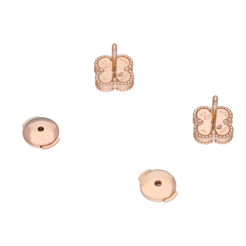 VAN CLEEF & ARPELS ヴァンクリーフ＆アーペル スウィート アルハンブラ カーネリアン VCARN68000 レディース K18ピンクゴールド PG ピアス Aランク 中古 銀蔵
