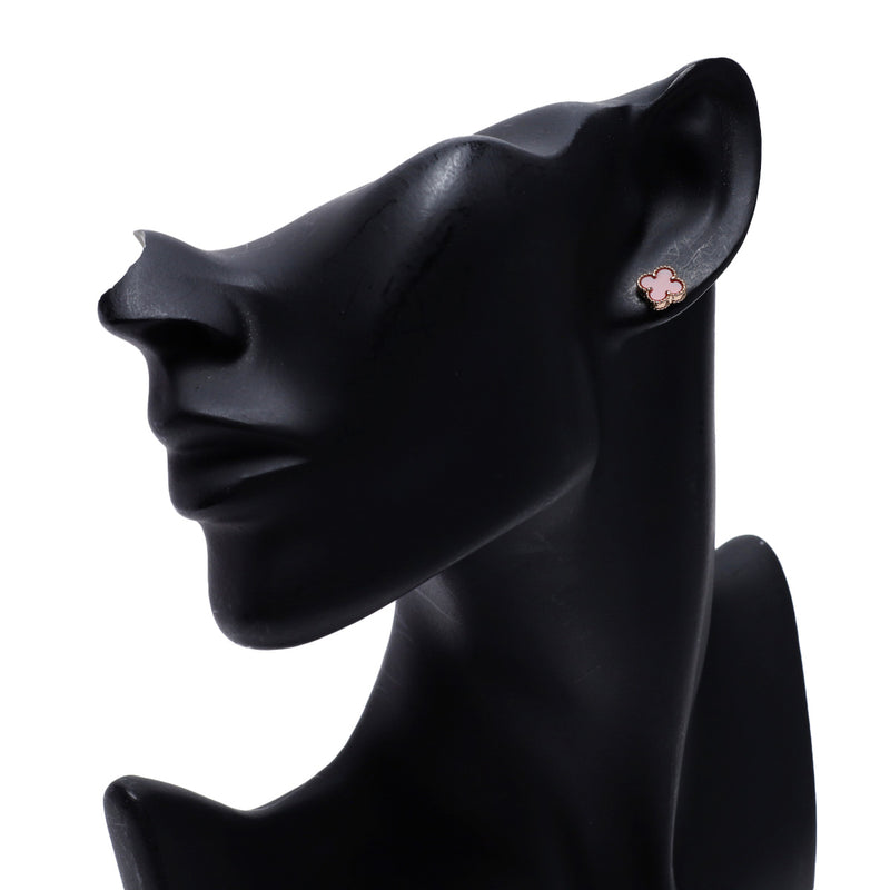 VAN CLEEF & ARPELS ヴァンクリーフ＆アーペル スウィート アルハンブラ カーネリアン VCARN68000 レディース K18ピンクゴールド PG ピアス Aランク 中古 銀蔵