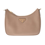 PRADA プラダ Re-Edition 2005 ベージュピンク レディース サフィアーノ ショルダーバッグ 新同 中古 銀蔵