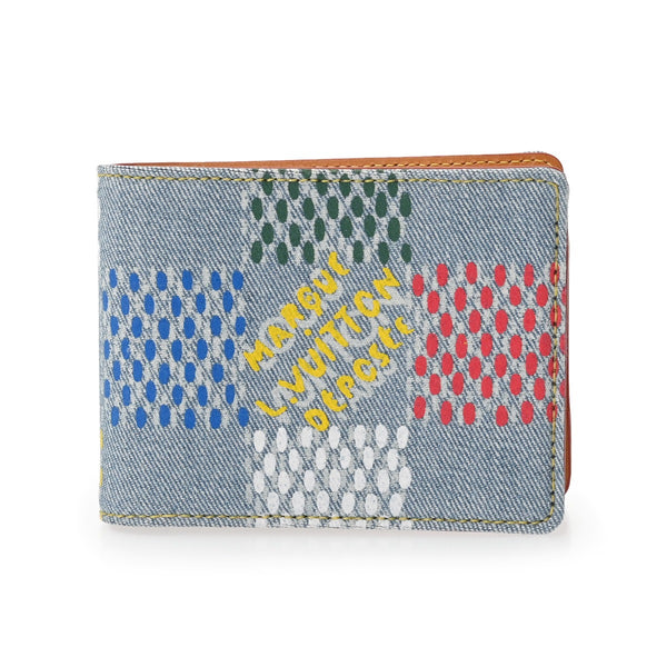 LOUIS VUITTON ルイヴィトン ダミエ ポルトフォイユ ミルティプル ブルー M00186 ユニセックス LVバーズダミエデニム 札入れ 新品 銀蔵