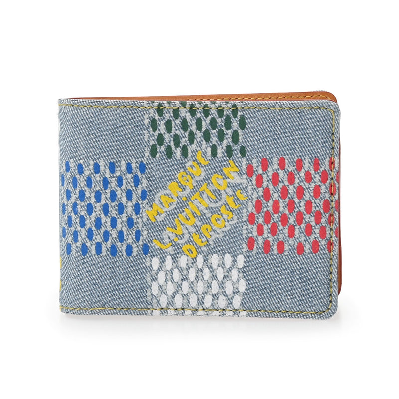 LOUIS VUITTON ルイヴィトン ダミエ ポルトフォイユ ミルティプル ブルー M00186 ユニセックス LVバーズダミエデニム 札入れ 新品 銀蔵