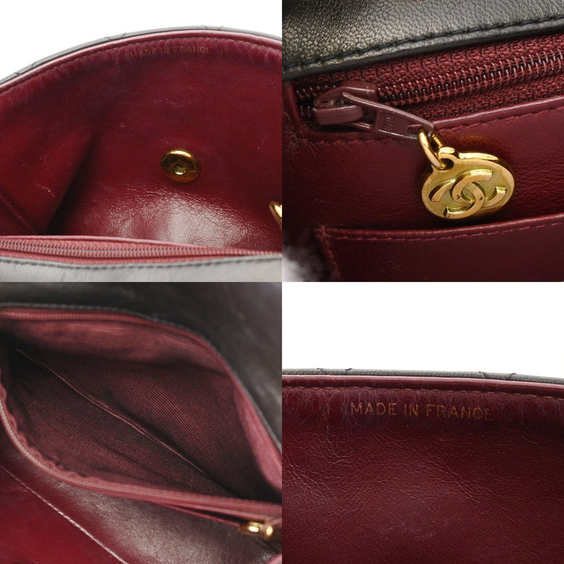 CHANEL シャネル マトラッセ ミニマトラッセ チェーンショルダー ブラック ユニセックス ラムスキン ショルダーバッグ Bランク 中古 銀蔵