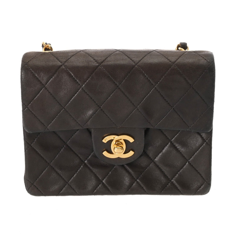 CHANEL シャネル マトラッセ ミニマトラッセ チェーンショルダー ブラック ユニセックス ラムスキン ショルダーバッグ Bランク 中古 銀蔵