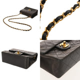CHANEL シャネル マトラッセ ミニマトラッセ チェーンショルダー ブラック ユニセックス ラムスキン ショルダーバッグ Bランク 中古 銀蔵