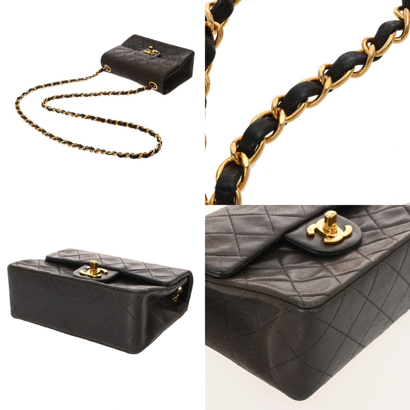CHANEL シャネル マトラッセ ミニマトラッセ チェーンショルダー ブラック ユニセックス ラムスキン ショルダーバッグ Bランク 中古 銀蔵