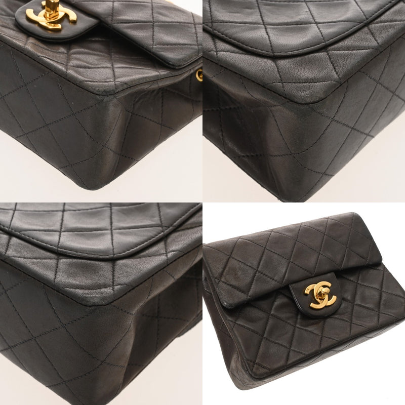 CHANEL シャネル マトラッセ ミニマトラッセ チェーンショルダー ブラック ユニセックス ラムスキン ショルダーバッグ Bランク 中古 銀蔵