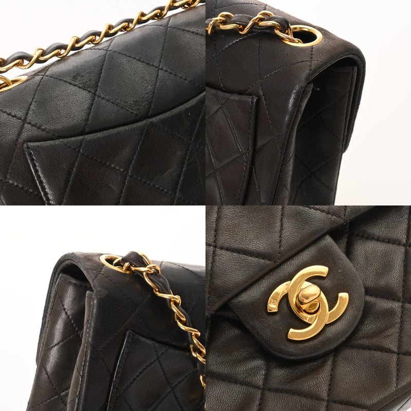 CHANEL シャネル マトラッセ ミニマトラッセ チェーンショルダー ブラック ユニセックス ラムスキン ショルダーバッグ Bランク 中古 銀蔵