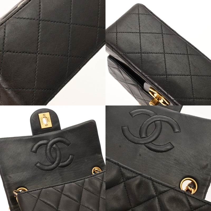 CHANEL シャネル マトラッセ ミニマトラッセ チェーンショルダー ブラック ユニセックス ラムスキン ショルダーバッグ Bランク 中古 銀蔵