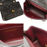 CHANEL シャネル マトラッセ ミニマトラッセ チェーンショルダー ブラック ユニセックス ラムスキン ショルダーバッグ Bランク 中古 銀蔵