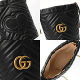 GUCCI グッチ GGマーモント ミニ バゲットバッグ 黒 575163 レディース レザー ショルダーバッグ ABランク 中古 銀蔵