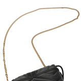 GUCCI グッチ GGマーモント ミニ バゲットバッグ 黒 575163 レディース レザー ショルダーバッグ ABランク 中古 銀蔵