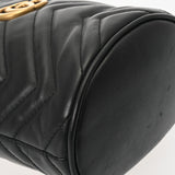 GUCCI グッチ GGマーモント ミニ バゲットバッグ 黒 575163 レディース レザー ショルダーバッグ ABランク 中古 銀蔵
