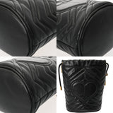 GUCCI グッチ GGマーモント ミニ バゲットバッグ 黒 575163 レディース レザー ショルダーバッグ ABランク 中古 銀蔵