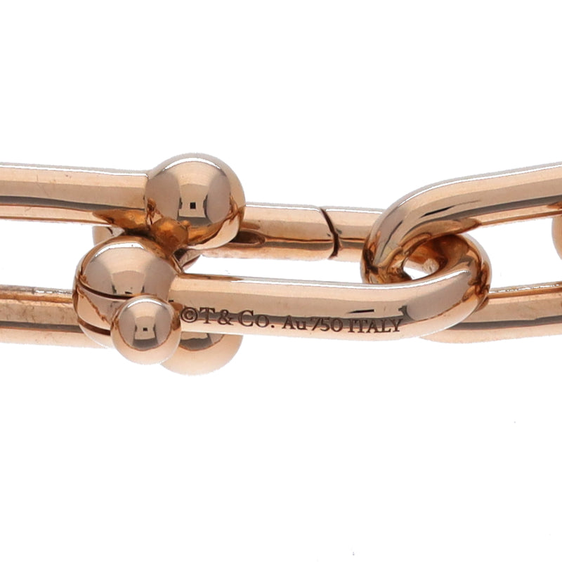 TIFFANY&Co. ティファニー ハードウェアリンク 2駒追加 レディース K18ローズゴールド RG ネックレス Aランク 中古 銀蔵