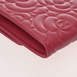 CHANEL シャネル カメリア 二ツ折財布 ピンク A82283 レディース カーフ 二つ折り財布 新同 中古 銀蔵