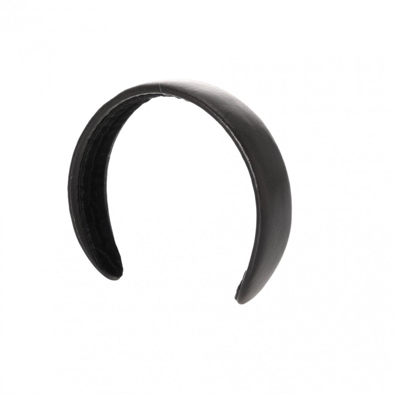 CHANEL シャネル ココマーク カチューシャ ブラック レディース ラムスキン ブランド小物 ABランク 中古 銀蔵