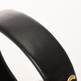 CHANEL シャネル ココマーク カチューシャ ブラック レディース ラムスキン ブランド小物 ABランク 中古 銀蔵