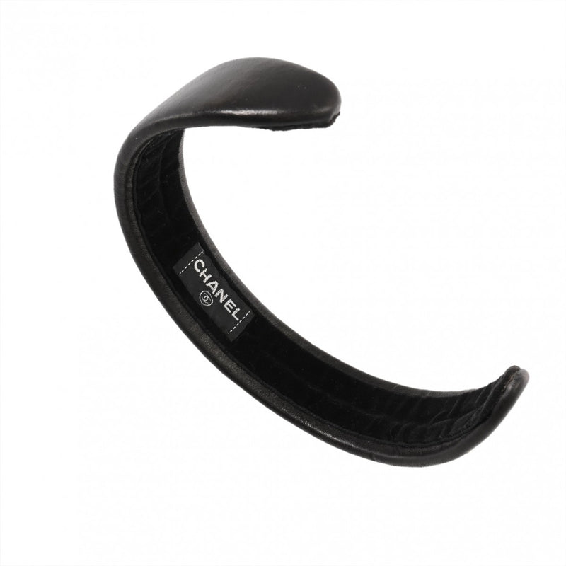 CHANEL シャネル ココマーク カチューシャ ブラック レディース ラムスキン ブランド小物 ABランク 中古 銀蔵