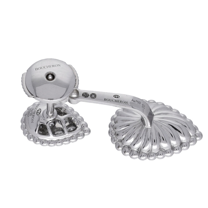 BOUCHERON ブシュロン セルパンボエム 2モチーフ シングル スタッズ アクアプレーズ レディース K18ホワイトゴールド WG ピアス Aランク 中古 銀蔵