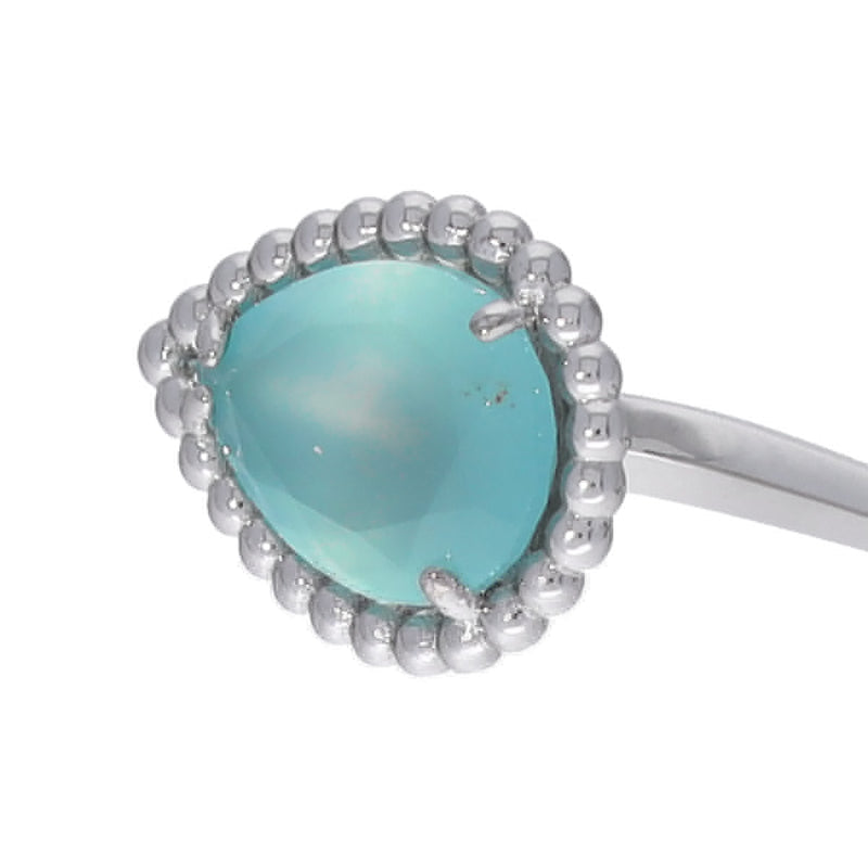 BOUCHERON ブシュロン セルパンボエム 2モチーフ シングル スタッズ アクアプレーズ レディース K18ホワイトゴールド WG ピアス Aランク 中古 銀蔵