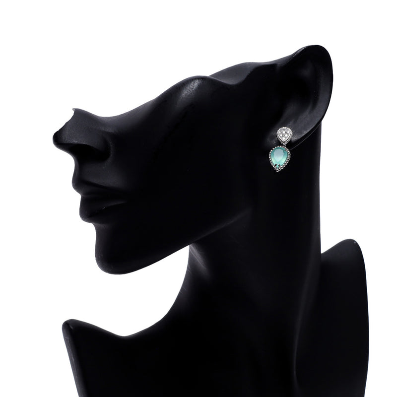 BOUCHERON ブシュロン セルパンボエム 2モチーフ シングル スタッズ アクアプレーズ レディース K18ホワイトゴールド WG ピアス Aランク 中古 銀蔵