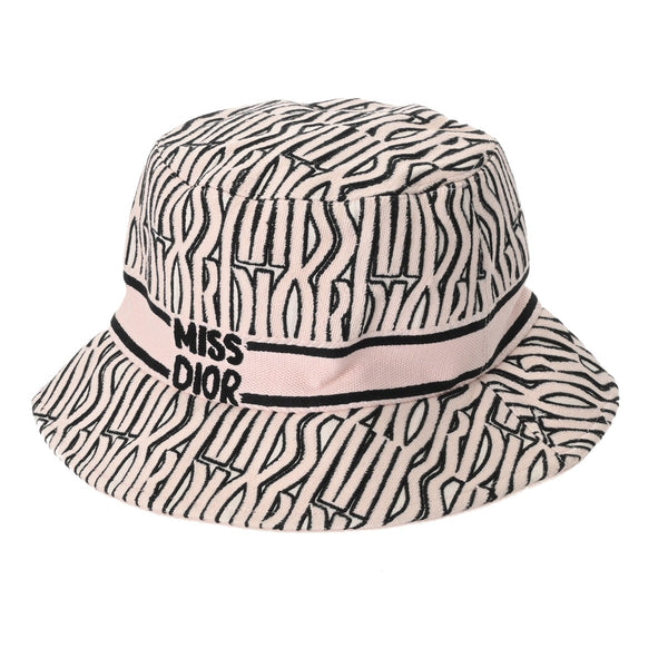 CHRISTIAN DIOR クリスチャンディオール 58サイズ ピンク/黒 レディース コットン100％ ハット Aランク 中古 銀蔵