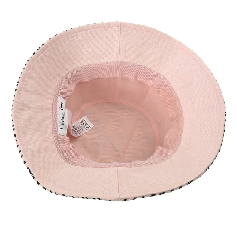 CHRISTIAN DIOR クリスチャンディオール 58サイズ ピンク/黒 レディース コットン100％ ハット Aランク 中古 銀蔵