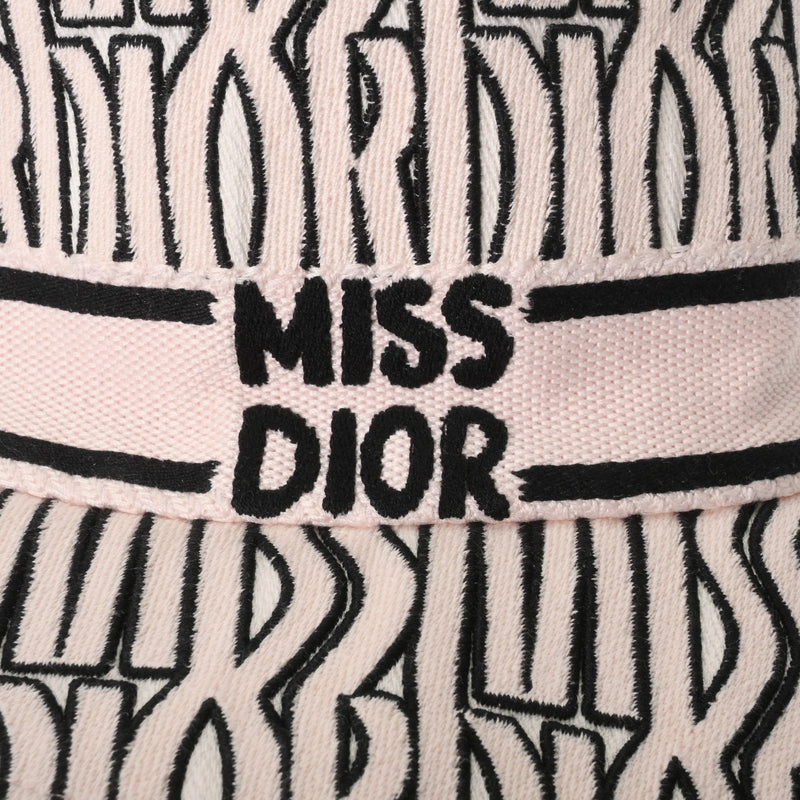 CHRISTIAN DIOR クリスチャンディオール 58サイズ ピンク/黒 レディース コットン100％ ハット Aランク 中古 銀蔵