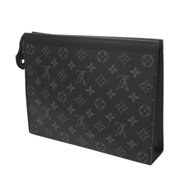 LOUIS VUITTON ルイヴィトン モノグラムエクリプス ポシェットヴォワヤージュ MM ブラック M61692 メンズ モノグラムキャンバス セカンドバッグ Aランク 中古 銀蔵