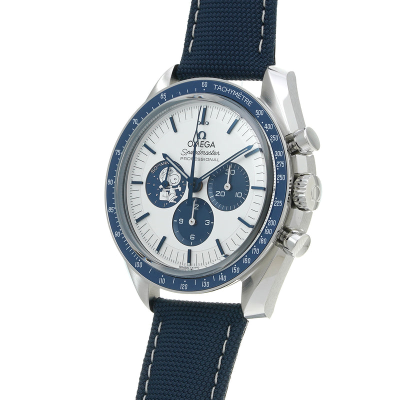 オメガ スピードマスター ムーンウォッチ コーアクシャル スヌーピーアワード 310.32.42.50.02.001 シルバー/ブルー メンズ 腕時計 手巻き 銀蔵